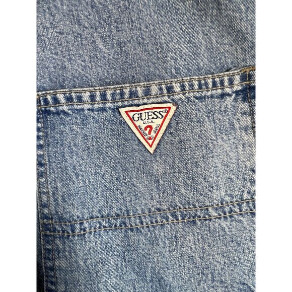 Guess Jeans Women's Vintage Denim Overalls Light Wash Adjustable Straps Button - Picture 3 of 14
